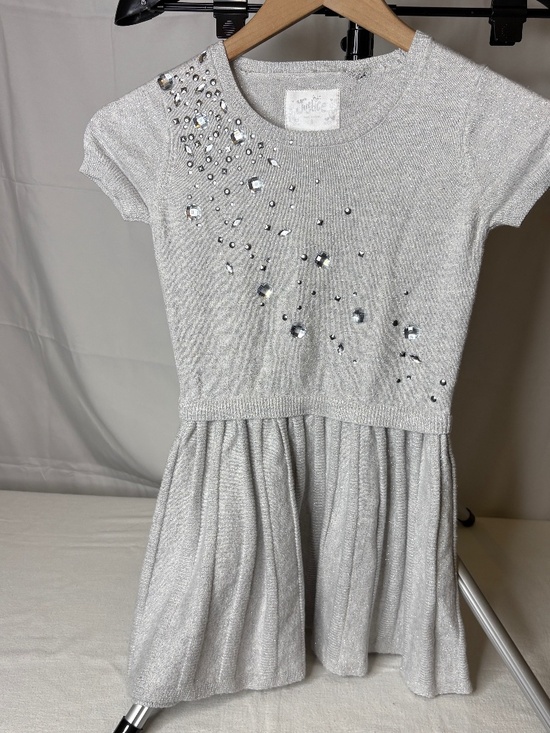 Justice Other - Justice Rhinestone Sparkley Sweater Silver Girl Dress Size 8 Y2K